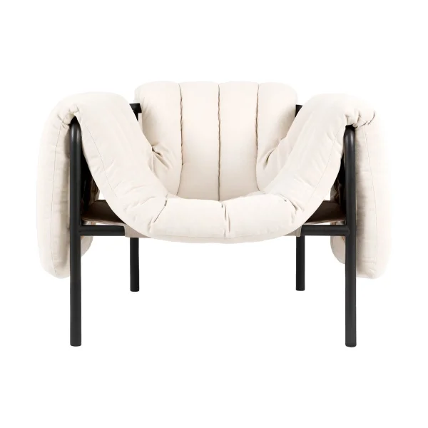 Hem Puffy lounge chair Natural-black grey