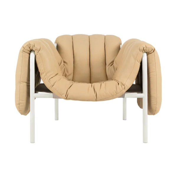 Hem Puffy lounge chair Sand leather-cream