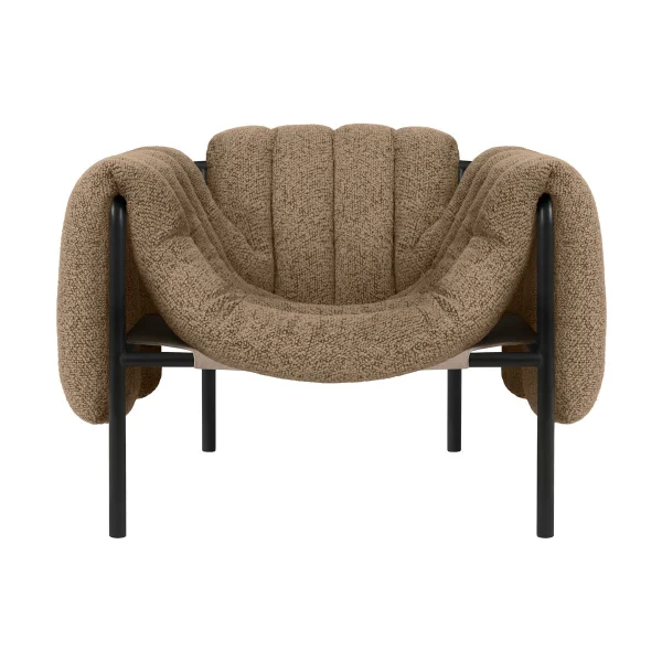Hem Puffy lounge chair Sawdust-black grey