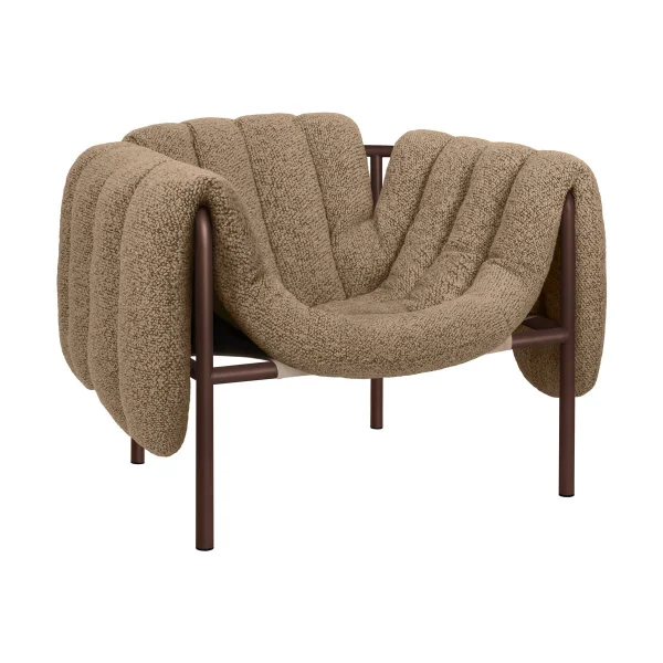 Hem Puffy lounge chair Sawdust-chocolate brown