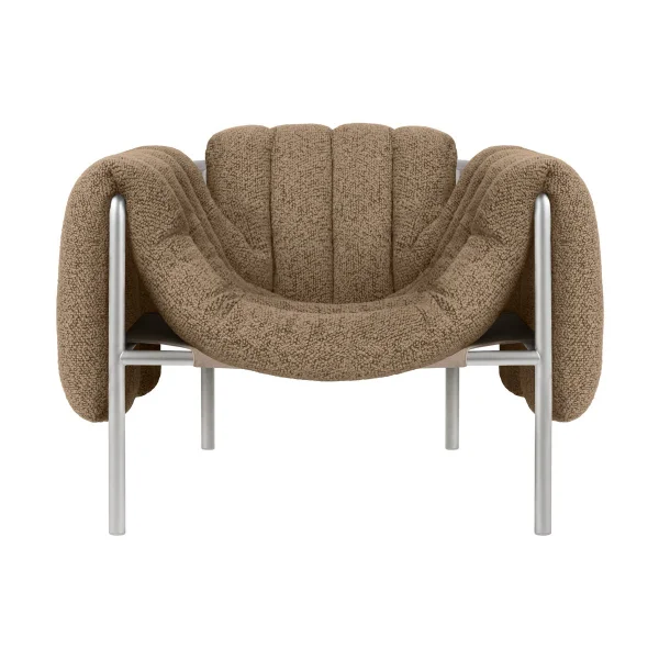 Hem Puffy lounge chair Sawdust-stainless steel