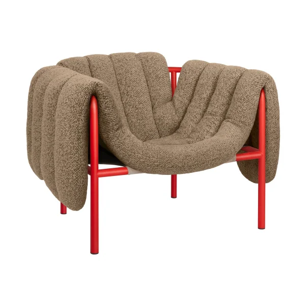 Hem Puffy lounge chair Sawdust-traffic red