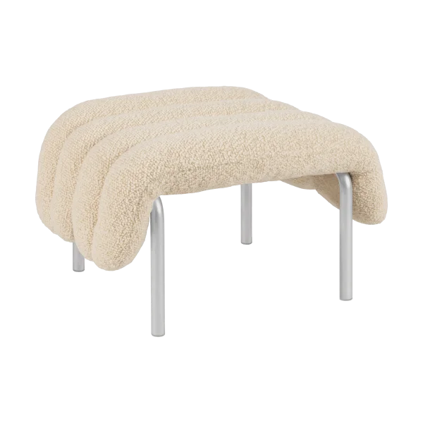 Hem Puffy ottoman 58x67 cm Eggshell-stainless steel