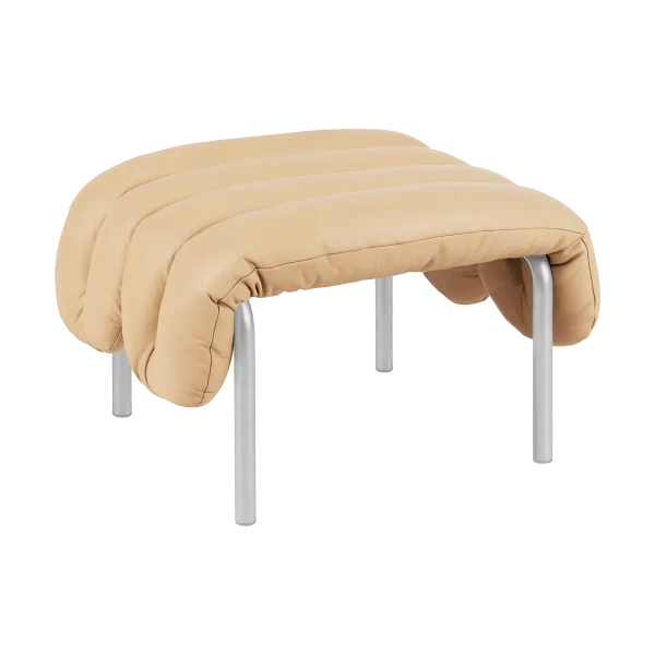 Hem Puffy ottoman 58x67 cm Sand leather-stainless steel
