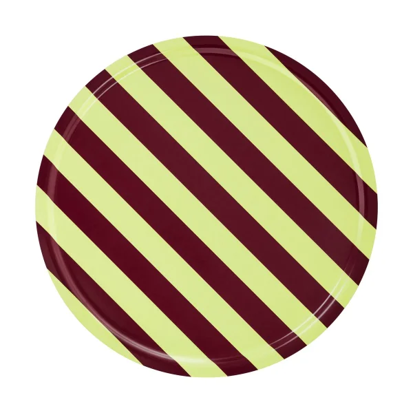 Hem Stripe tray Large Ø65 cm Butter-burgundy