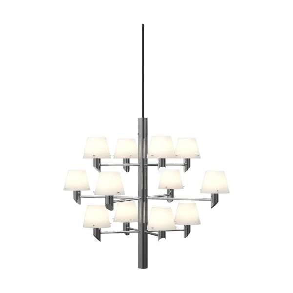 Herstal Gil Crown 12 Chandelier Chrome–opal glass