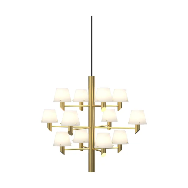 Herstal Gil Crown 12 Chandelier Satin brass-opal glass