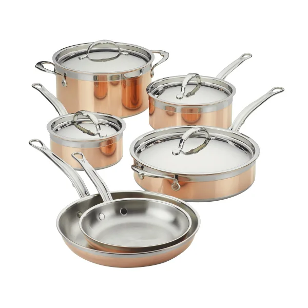 Hestan Hestan Copperbond pot and frying pan set 10 pieces