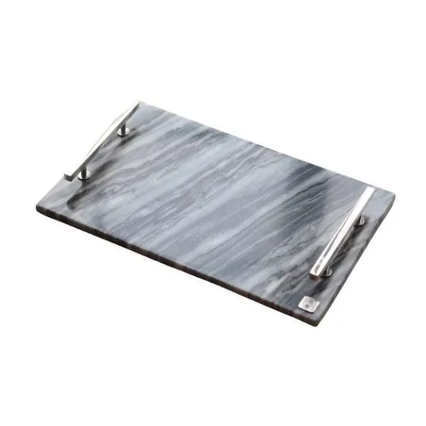 Hilke Collection Hilke Collection tray 40.5x25.5 cm grey marble-nickle plated brass