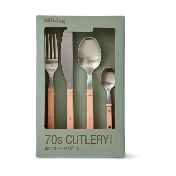 HKliving 70's cutlery set 16 pieces Peach