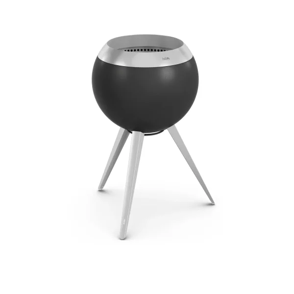 Höfats MOON 45 fireplace Black-silver, tall stand
