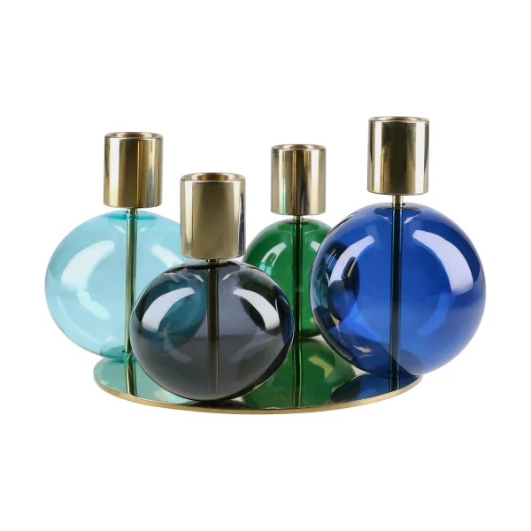 Holmegaard Bubble 4-arm candlestick Ø17.5x12 cm Blue-green-smoke