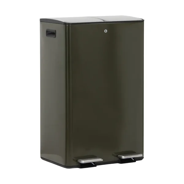 House Doctor Black waste bin Deep green, 46x35.5x71 cm