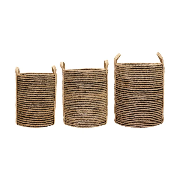 House Doctor Dungi storage baskets 3-pack Black-natural