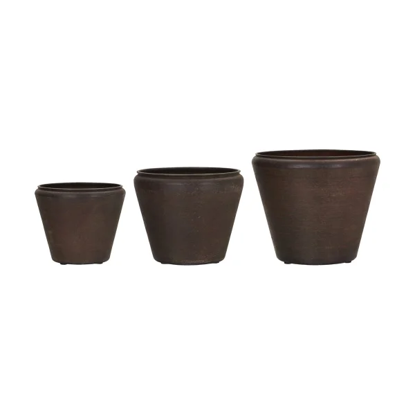 House Doctor Funnel pot 3 pieces Antique brown