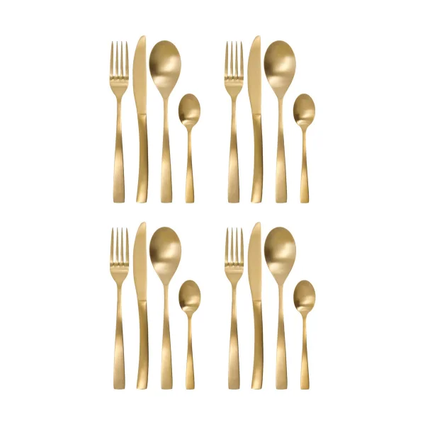 House Doctor Golden cutlery set 16 pieces Golden