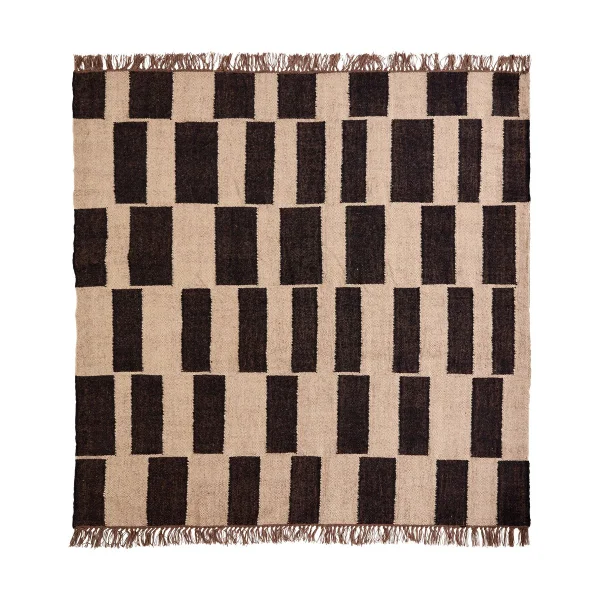 House Doctor Graph rug Black-natural, 180x180 cm