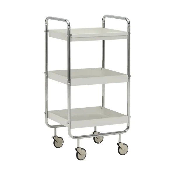 House Doctor Roll trolley with removable tray Off-white-chrome