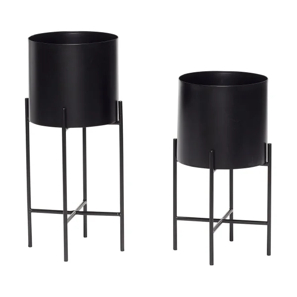 Hübsch Airy pot set 2 pieces Black
