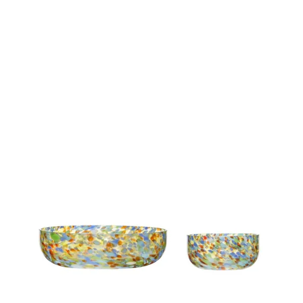 Hübsch Confetti bowls 2-pack Yellow-blue-orange