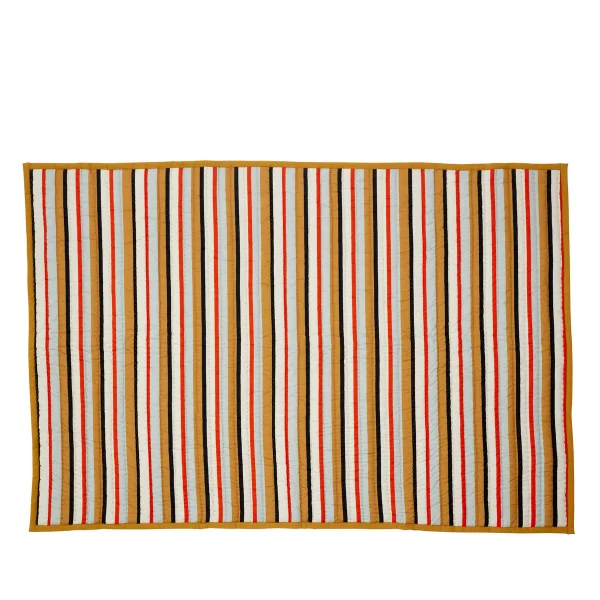 Hübsch Cotton throw 140x200 cm Brown-black-white-red-blue