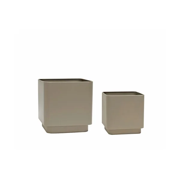 Hübsch Cube pot set 2 pieces Brown