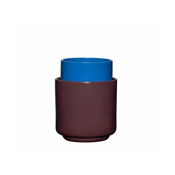 Hübsch Deux pot set 2 delar Maroon-blue