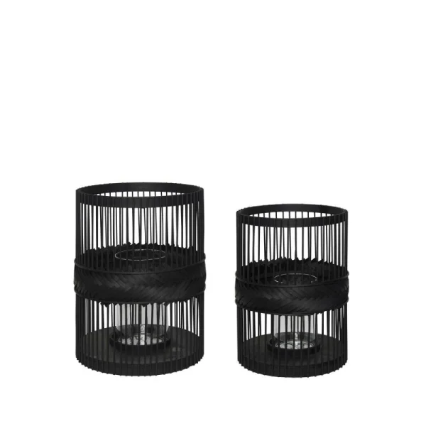 Hübsch Hexa lanterns 2-pack Black