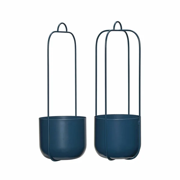 Hübsch Lotus Hanging basket 2-pack Dark blue