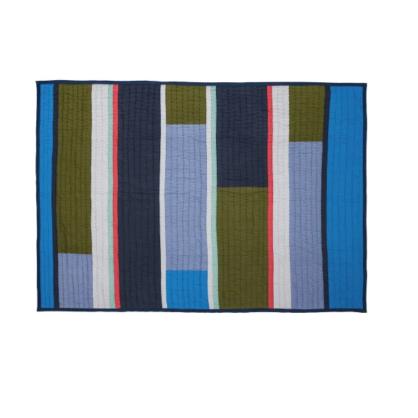 Hübsch Pavilion throw Blue-multicolour, 140x200 cm