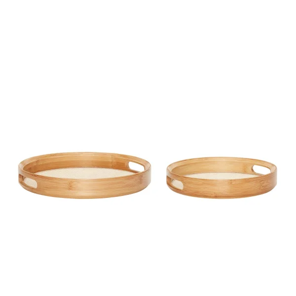Hübsch Round tray 2-pack Wood