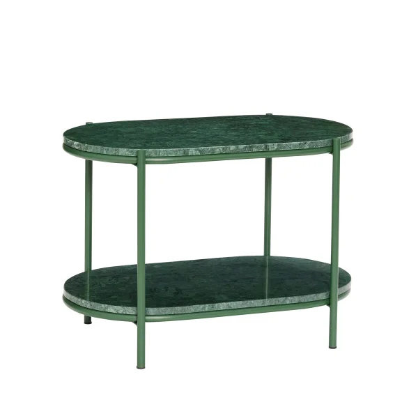 Hübsch Side table 58x40 cm Metal-green-marble