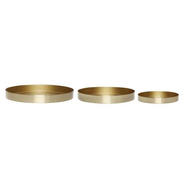 Hübsch Tray 3-pack Metal-brass