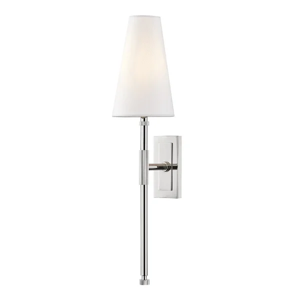 Hudson Valley | Bowery Tall Wall Light | Polished Nickel