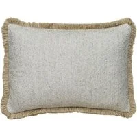 Huntsman Natural Medium Rectangle, Sustainable Feather, Cushion, Natural/WhiteRussian - Andrew Martin Sophie Paterson Bouclé & With Trim/Fringe & Cot