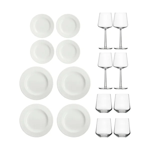 Iittala Essence & Dots dinner starter set 32 pieces - Cream white