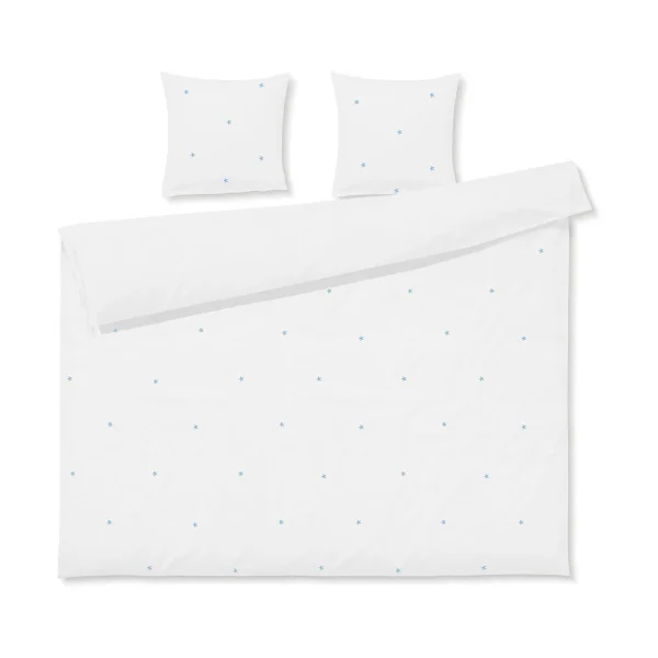 Juna Daisy bed set 220x220 cm White-light blue