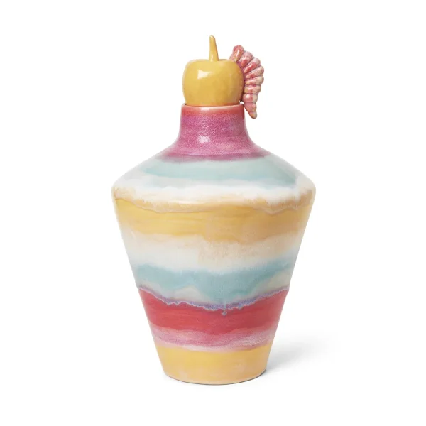 Kähler Poppery vase with apple 32 cm Pink-mint-yellow