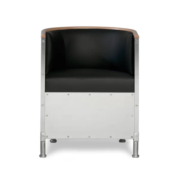 Källemo Aluminum armchair brushed matt Leather Tärnsjö black-walnut