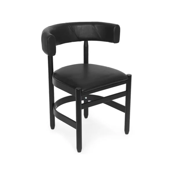 Källemo Botero armchair Leather Tärnsjö 8175 black-black ash stand