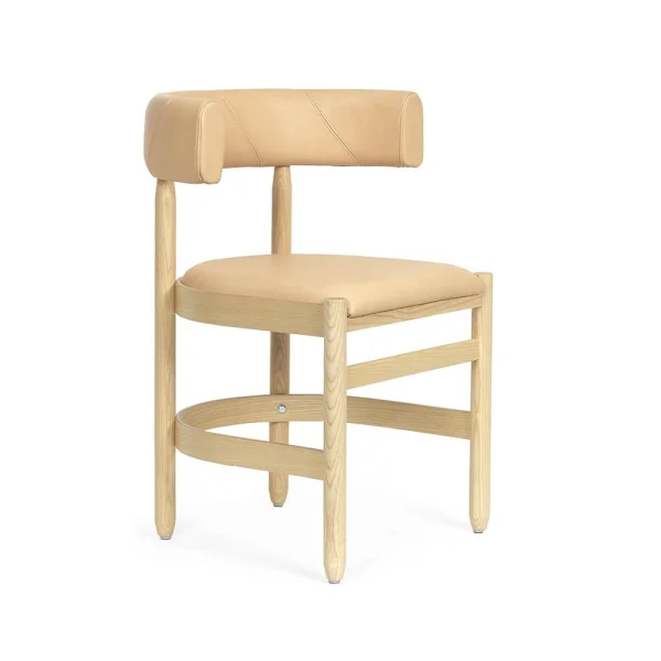 Källemo Botero armchair Leather Tärnsjö 8800 natural-lacquered ash frame
