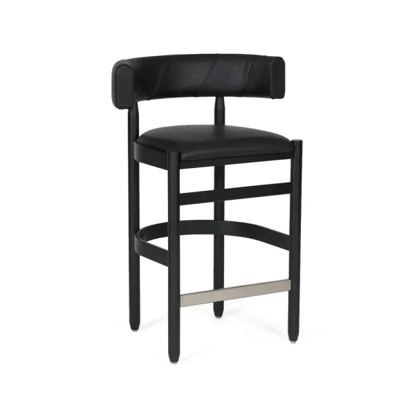 Källemo Botero barstool Tärnsjö leather black - black stained ash