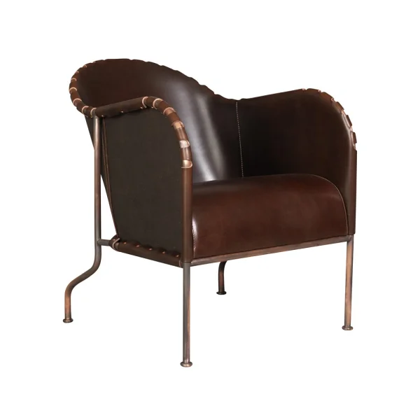 Källemo Bruno armchair Core leather 9208 cigar brown-coppered frame