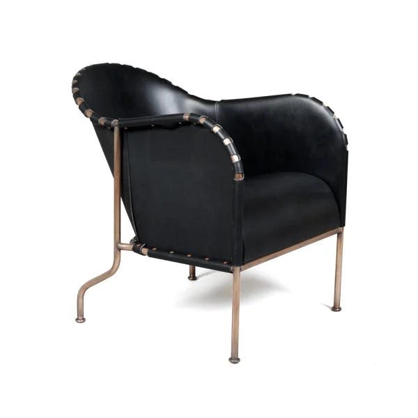 Källemo Bruno armchair Core leather black-copper frame