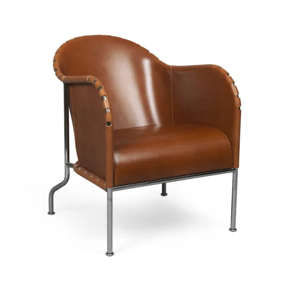 Källemo Bruno armchair Core leather cognac-chrome