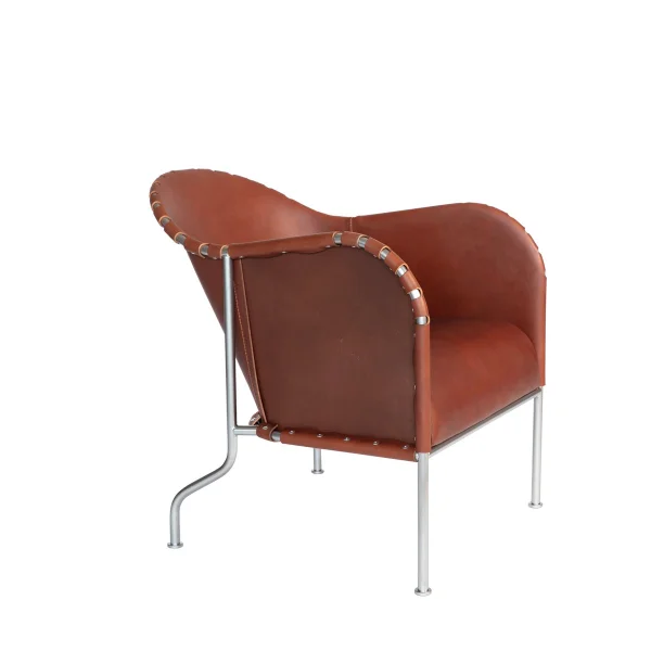 Källemo Bruno armchair Leather brown vintage-matte chrome