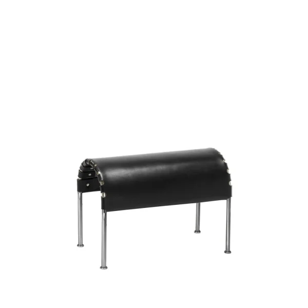 Källemo Bruno footstool Core leather black-chrome frame