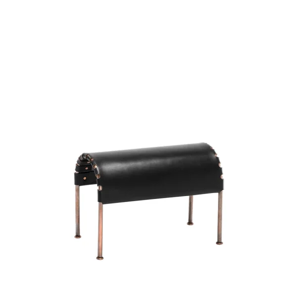 Källemo Bruno footstool Core leather black-copper frame