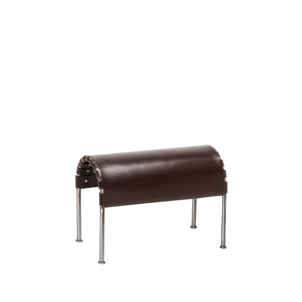 Källemo Bruno footstool Core leather cigar brown-chrome