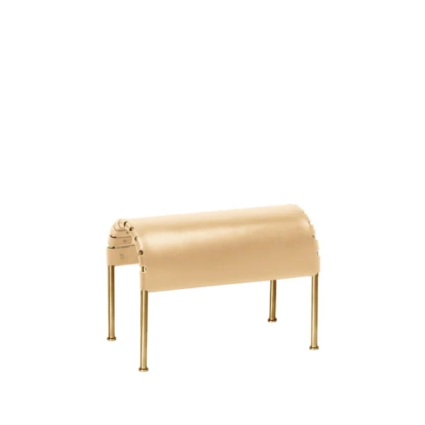 Källemo Bruno footstool Full-grain leather natural - brass frame